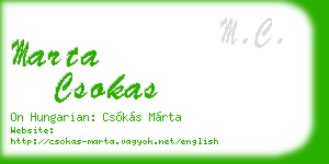 marta csokas business card