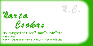 marta csokas business card